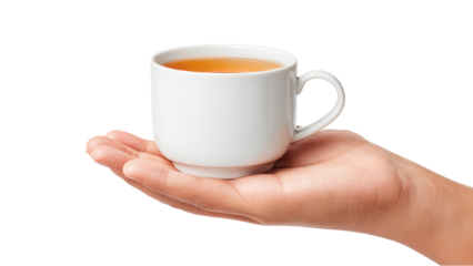 Hand Offering Tea Cup: Hot Beverage and Comfort Concept
