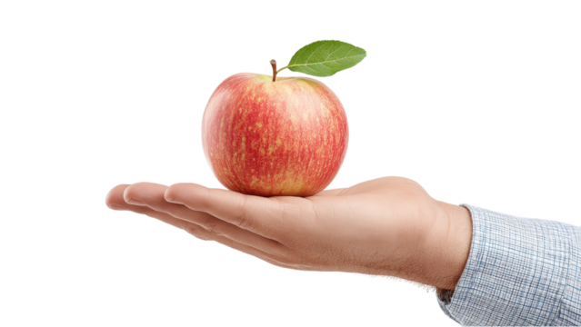 Hand Offering Red : Healthy Eating and Wellness Concept