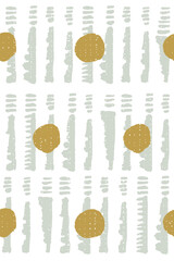 Contrast dots geometric lines modern abstract seamless pattern. Subtle Contemporary organic shapes neutral mint green. Bohemian surface pattern, textile dot circle line African background