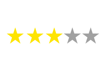 Rating Score with Three Golden Stars Transparency for Satisfaction or Service Performance Illustration