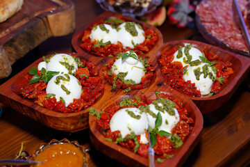 fresh burrata with tomato basil and olive oil delight