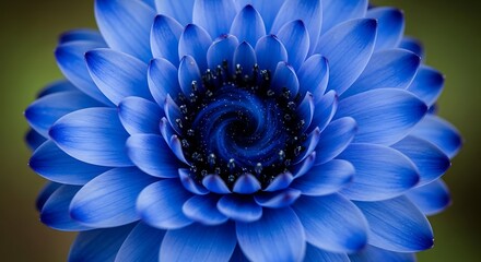 Vibrant Blue Gerbera Daisy Flower Macro Shot.