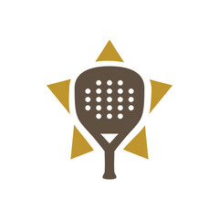 Star Padel logo design template. Concept of best player and successful. Creative vector symbol Padel sport.