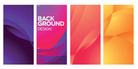 Modern Abstract Background Design Collection Dynamic Wavy Shapes Colorful Gradient Backdrop for Wallpaper Poster Banner Presentation Cover Vector Illustration