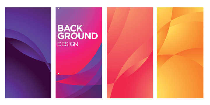 Modern Abstract Background Design Collection Dynamic Wavy Shapes Colorful Gradient Backdrop for Wallpaper Poster Banner Presentation Cover Vector Illustration
