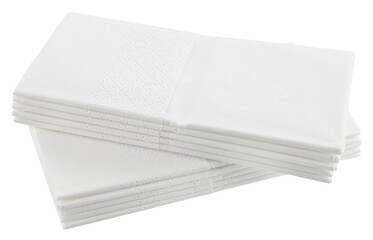 Stack of paper handkerchiefs isolated on a transparent background. Full depth of field. PNG.