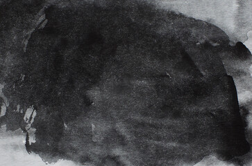 Black abstract background in watercolor