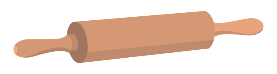 Realistic drawing of a rolling pin on a white background - Vector illustration