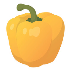 Realistic fresh yellow bell pepper on white background - Vector illustration