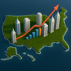 illustration depicting the rapid growth of the U.S. economy
