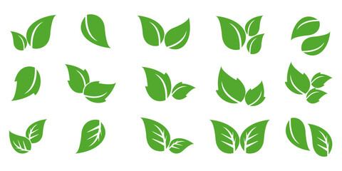 Leaf vector symbol, leaf illustration or leaf emoji in flat style. Spring leaf design, ecological nature theme.