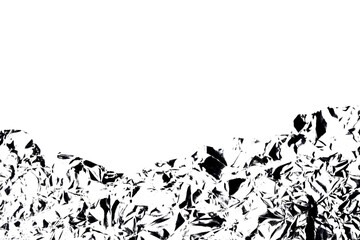 Abstract grunge black and white distressed texture torn transparent  crumpled industrial overlay...