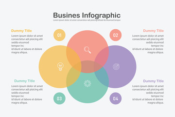 Flat business presentation vector slide template with diagram chart
