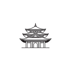 Simple outline drawing of a church building