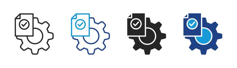 Gear Document icon set multiple style collection