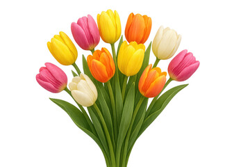 Naklejka premium Colorful tulip bouquet blossoming, celebrating spring and nature