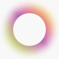 Shining circle frame with gradient isolated on transparent background. Fluid vivid color gradients collection