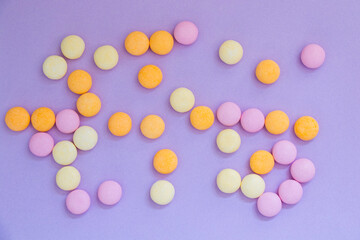 Candy on the colorful background