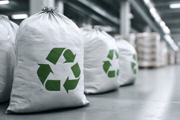 Recycling Bags in Warehouse for Sustainable Practices