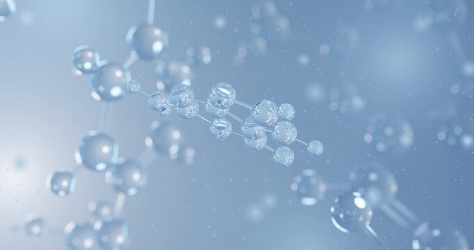 Guanine rotating 3D model of nucleobase analog, seamless looped video
