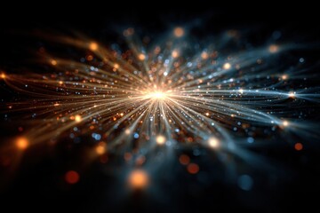 Vibrant cosmic explosion with radiant light and stars