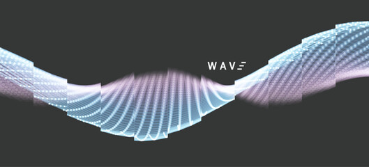 Wave. Grid. Connection Structure. Scientific illustration. Vector for brochure, poster, cover, card, presentation, flyer or banner.