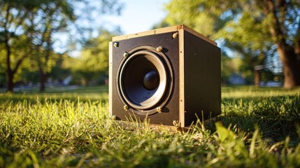 Wooden speaker outdoor setting