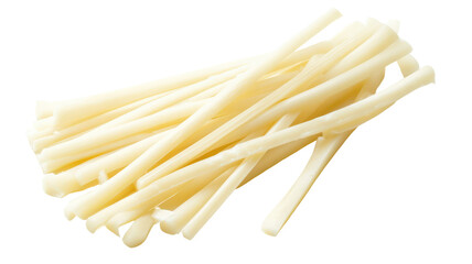 Pile of fresh white asparagus spears isolated on transparent background
