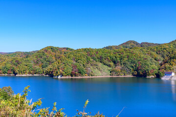 秋　宮城県の二ツ石ダム　
