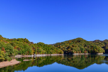秋　宮城県の二ツ石ダム　
