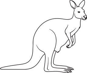 Minimalist Kangaroo Line Art – Australian Wildlife Vector Illustration