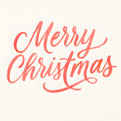 Merry Christmas Text in Red Cursive