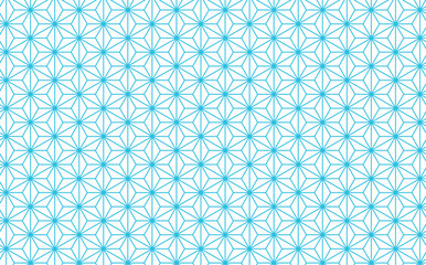 日本の伝統的な紋様（文様）素材。麻の葉紋を使ったシームレスな和風デザイン素材