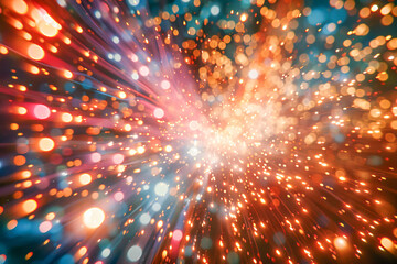 Obraz premium Explosive light and sparks creating abstract energy background