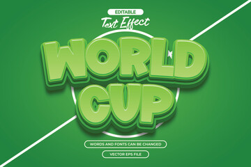 World cup editable text effect with 3d green text style