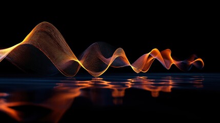 Abstract orange lines on dark background