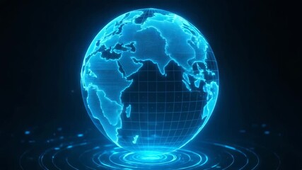Innovative blue globe representation showcasing digital connectivity and global networking for modern technology themes. - Powered by Adobe