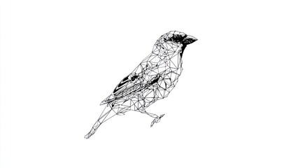 Geometric sparrow illustration