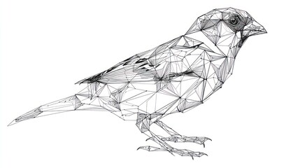 Geometric sparrow illustration