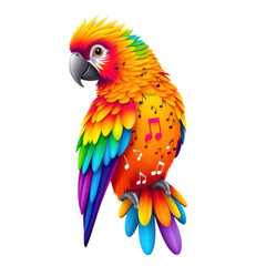 Fototapeta premium Vibrant rainbow macaw parrot full body perched tropical bird exotic wildlife art isolated on transparent background