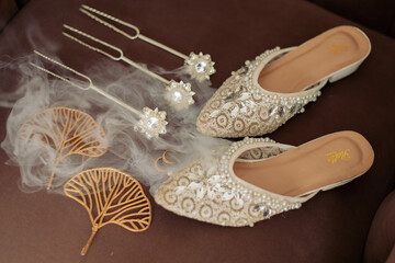 wedding rings on the sand