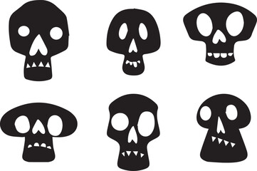 Playful Black Skull Illustrations Collection