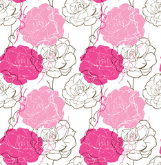 seamless background with roses