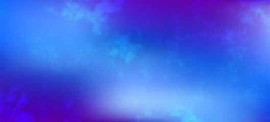 Halftone vector art background for cover design, poster, cover, banner, flyer and cards. Neon colored abstract design with blue and purple dots. Futuristic retro illustration.