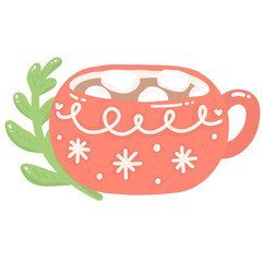 Cute Hot Chocolate Mug Illustration