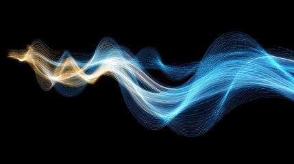 Fototapeta premium A vibrant representation of digital energy flow, depicted through dynamic wave streaks showcasing motion and innovation.
