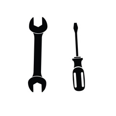 Set of construction and repair tools on white background