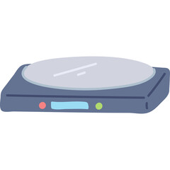 Pixel Art Illustration of a Vintage Turntable with a Silver Record Platform and Blue Base