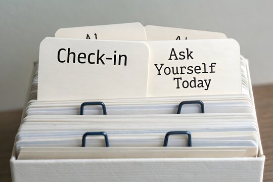 Index cards stacked and clipped together offering reminders