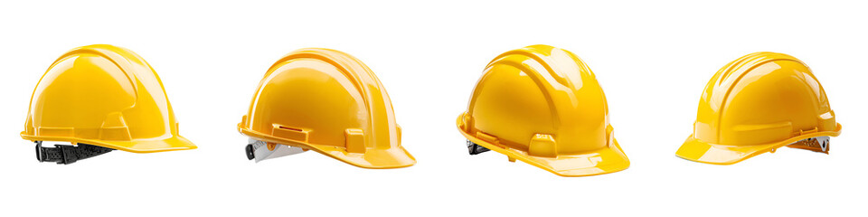 Fototapeta premium Yellow Hard Hats: Safety Helmets for Construction and Industrial Work